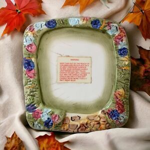 Lights Of Cobblestone Village Base ONLY Butterfly Inn House Ceramic Floral Vtg.